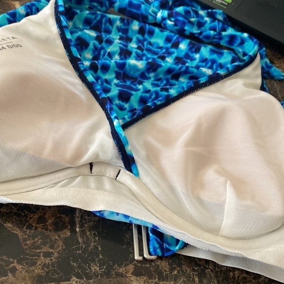 Athleta Tara Halter Tankini Swim Top Watercolor size 34D/DD - Picture 5 of 6